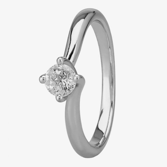 Mastercut Grace 18ct White Gold 0.30ct Four Claw Twist Diamond Solitaire Ring C13RG001 030W