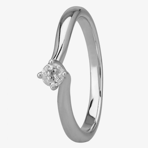 Mastercut Grace 18ct White Gold 0.15ct Four Claw Twist Diamond Solitaire Ring C13RG001 015W