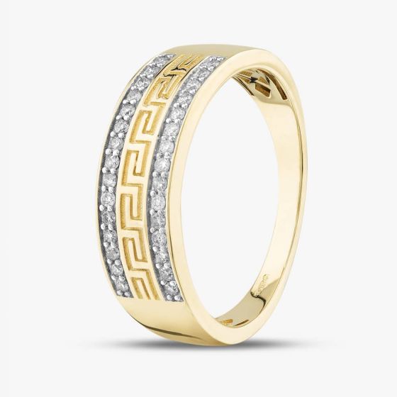 9ct Yellow Gold 0.33ct Brilliant Cut Diamond Patterned Ring THR33973-33 (YG)
