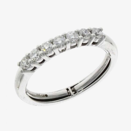 18ct White Gold 0.50ct Diamond Half Eternity Ring (Adjustable Size) 01.28.120
