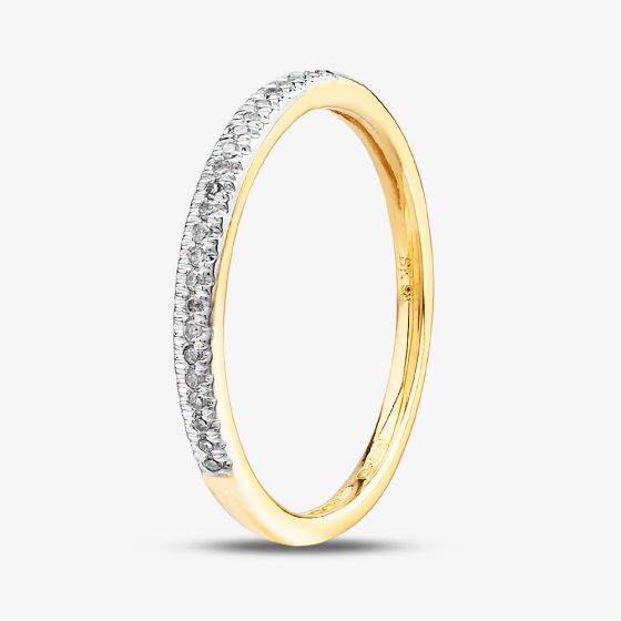 9ct Yellow Gold 0.08ct Diamond Half Eternity Ring TH014803R