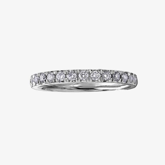 18ct White Gold 0.50ct Claw-set Diamond Half Eternity Ring 50J08WG/50-18
