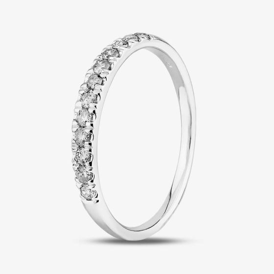 9ct White Gold 0.25ct Diamond Pavé Set Half Eternity Ring TH014833R