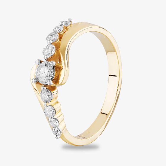 9ct Yellow Gold 0.50ct Diamond Gradient Twist Ring TH014859R