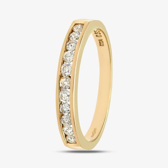 9ct Yellow Gold 0.25ct Diamond Channel Set Half Eternity Ring PR03626Y