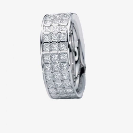 Henrich and Denzel Lily- Platinum Three Row Princess Cut Diamond 2.04ct Half Eternity Ring P4883.01/144 53