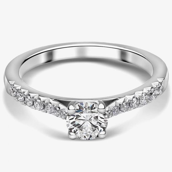 Platinum Diamond Four Claw Solitaire Ring 01G4K-P001
