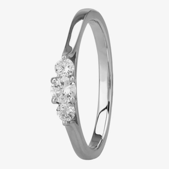 Platinum 0.33ct Round Brilliant Diamond Trilogy Ring R4222033