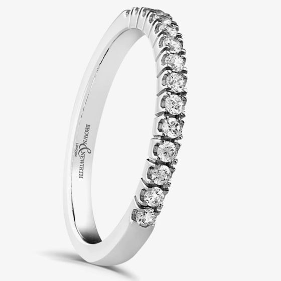 Brown & Newirth Platinum Claw 0.25ct Diamond Half Eternity Ring HET178 PLT LDS 