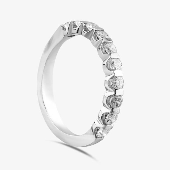 Brown & Newirth Platinum Brilliant Cut Diamond Half Eternity Ring HET136 PLT LDS