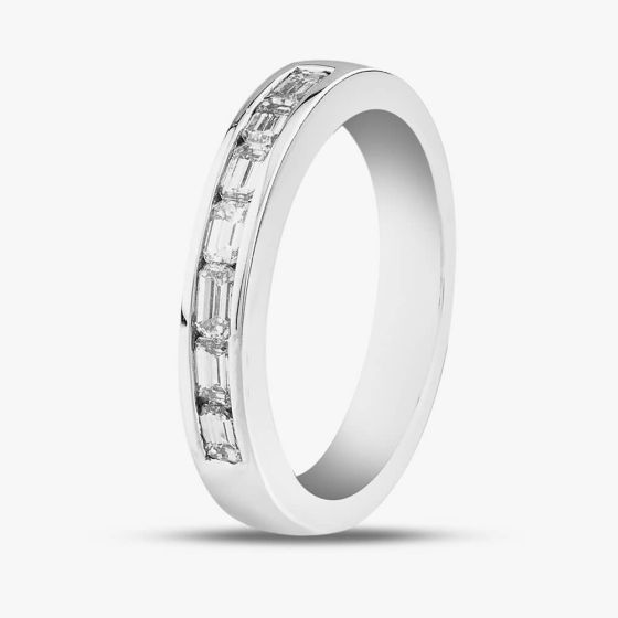 Platinum 0.60ct Emerald Cut Diamond Half Eternity Ring R37895PT95DD
