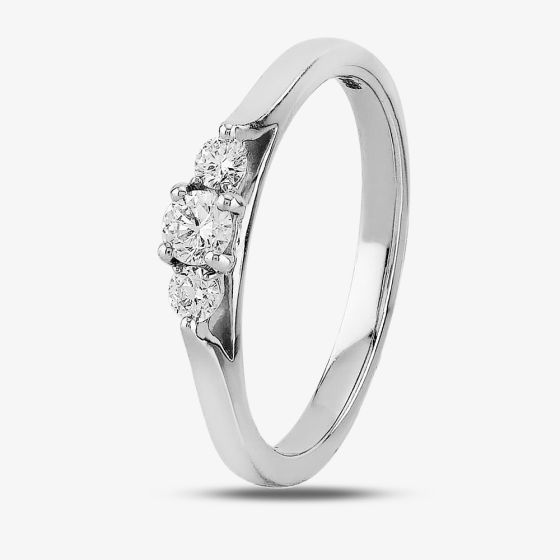 Platinum 0.25ct Round Brilliant Diamond Trilogy Ring R4222025
