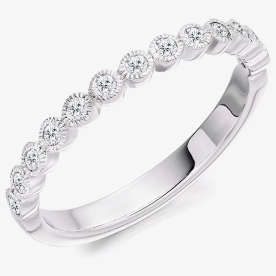 Platinum Milgrain-Edge Diamond Eternity Ring HET2503 PLAT