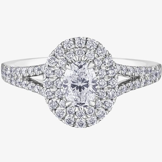Platinum 1.07ct Oval Diamond Cluster Ring 31065WG/100