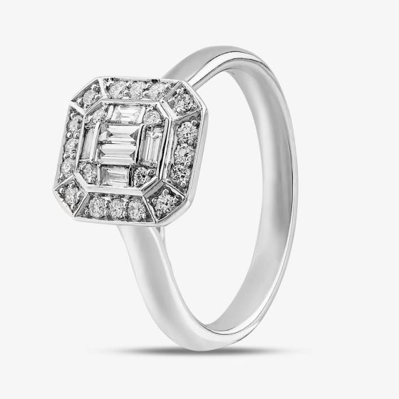  Platinum 0.37ct Diamond Multi-Cut Cluster Ring 30329PLT N