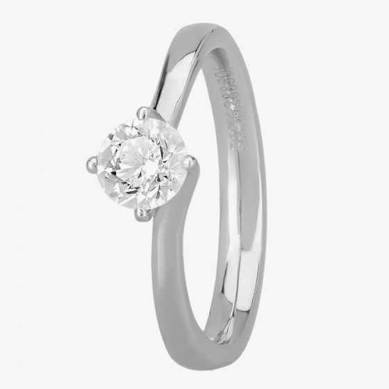 Signature Collection 0.60ct Platinum GIA Certificated Four Claw Diamond Twist Solitaire Ring RI-137(.60CT PLUS)