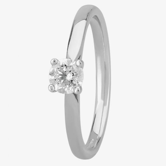 Signature Collection Platinum Four Claw Diamond Solitaire Ring RI-2016(0.30CT PLUS)