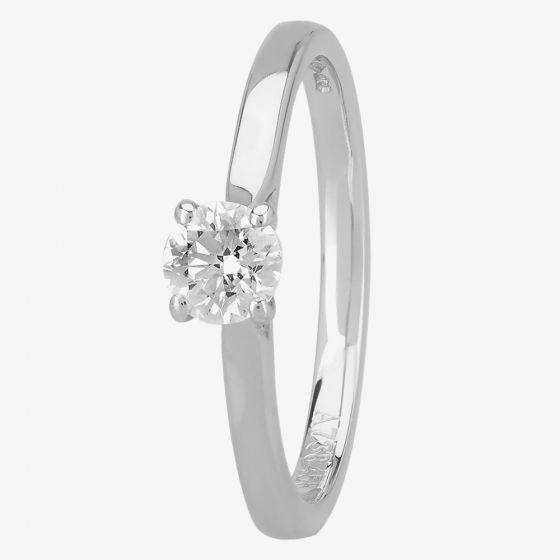 Signature Collection Platinum Four Claw Diamond Solitaire Ring RI-2016(0.40CT PLUS)