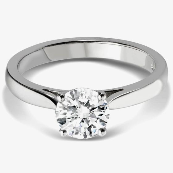 Platinum 0.40ct Diamond Four Claw Solitaire Ring 016MK-P079