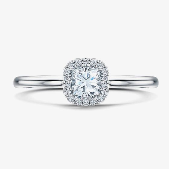 Geoghegan Platinum & Cushion Cut Diamond 0.40ct Cluster Ring CAC1/P (L 1/2)