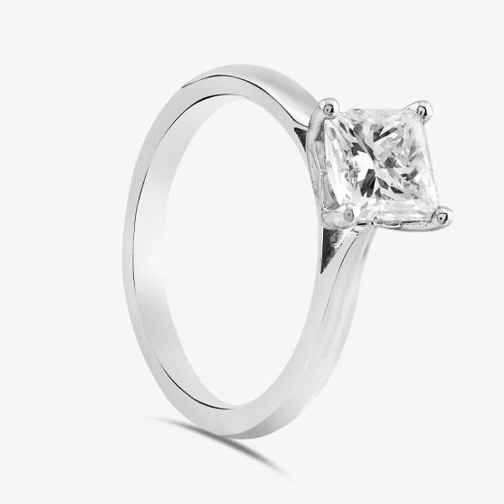 Brown & Newirth Platinum 1.51ct Princess Cut Diamond Solitaire Ring MENW262H1/24-04-168