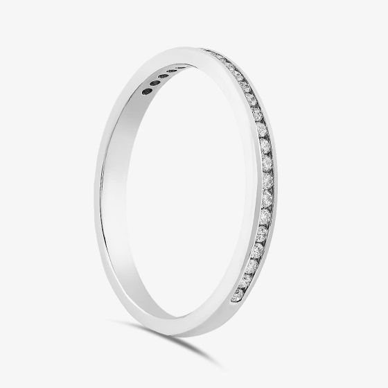 Brown & Newirth Platinum 0.10ct Brilliant Cut Diamond Half Eternity Ring HET2050 PLT L