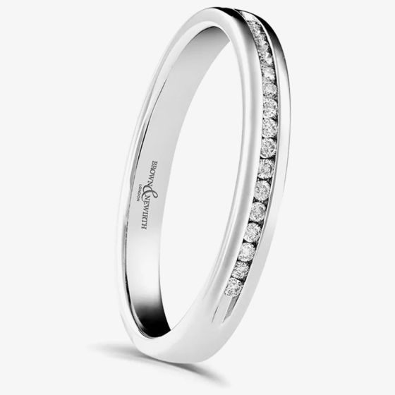 Brown & Newirth Platinum 0.07ct Brilliant Cut Diamond Half Eternity Ring HET291 PLT 