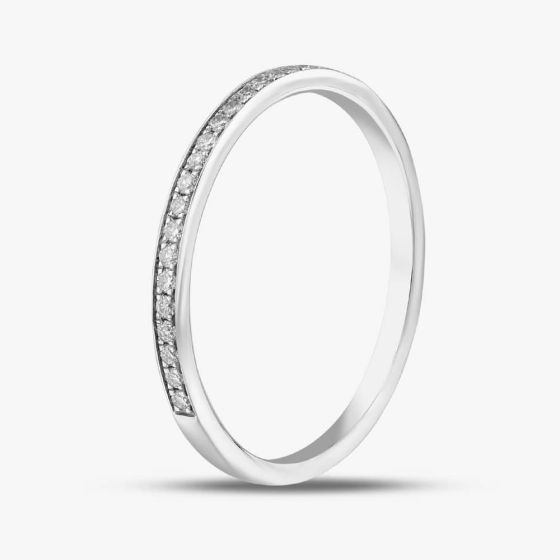 Brown & Newirth Platinum 0.10ct Brilliant Cut Diamond Half Eternity Ring HET924 PLT N