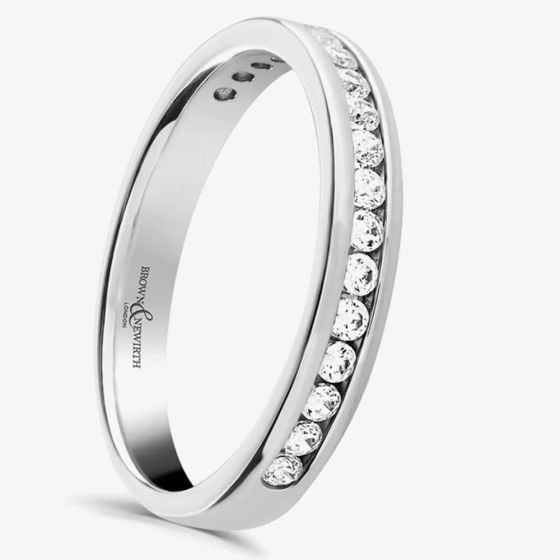 Brown & Newirth Platinum 0.30ct Diamond Channel Half Eternity Ring HET348 PLT L N