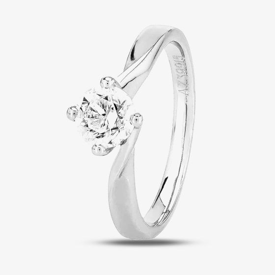 1888 Collection Platinum 0.70ct Certificated Brilliant Cut Diamond Twist Solitaire Ring RI-1027(.70CT PLUS)
