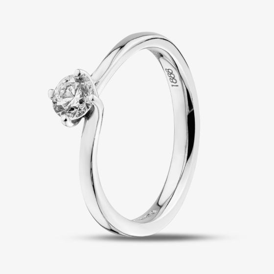 1888 Collection Platinum Certificated 0.40ct Round Cut Diamond Twist Solitaire Ring RI-137(.40CT PLUS)
