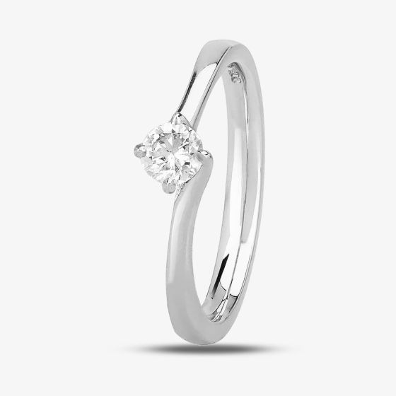 1888 Collection Platinum Brilliant Cut Diamond Solitaire Twist Ring RI-137
