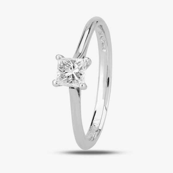 1888 Collection Platinum Princess Cut 0.40ct Diamond Solitaire Ring RI-2022