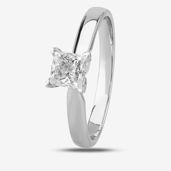 1888 Collection Platinum Princess Cut 0.70ct Diamond V-Shaped Solitaire Ring M94-B3