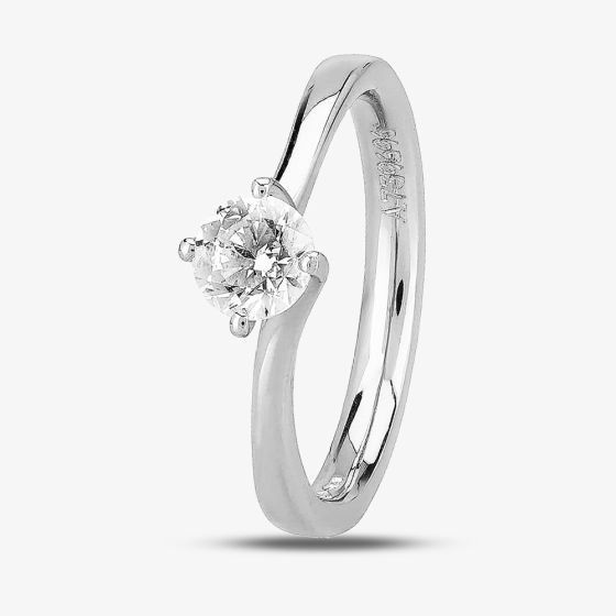1888 Collection Platinum Brilliant Cut 0.60ct Diamond Solitaire Twist Ring RI-137