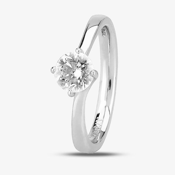 1888 Collection Platinum Brilliant Cut 0.80ct Diamond Solitaire Twist Ring RI-137