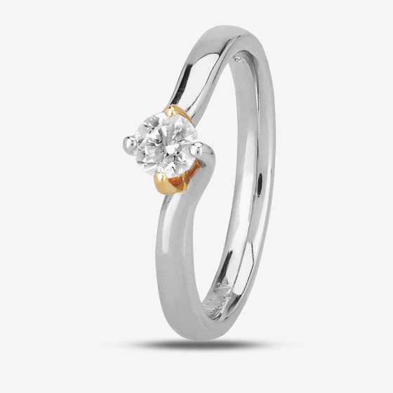 1888 Collection Two-Tone Brilliant Cut 0.25ct Diamond Solitaire Twist Ring RI-2136