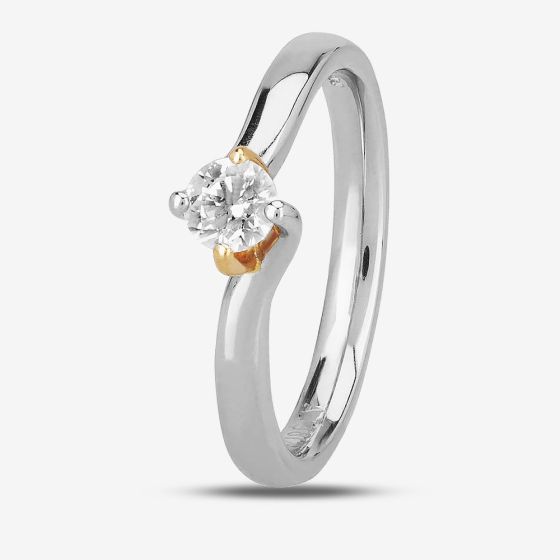 1888 Collection Two-Tone Brilliant Cut 0.33ct Diamond Solitaire Twist Ring RI-2136