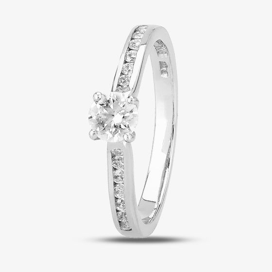 1888 Collection Platinum Brilliant Cut 0.40ct Diamond Shoulder Set Ring RI-138