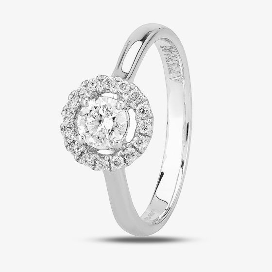 1888 Collection Platinum Brilliant Cut 0.40ct Diamond Floating Halo Ring DSR21