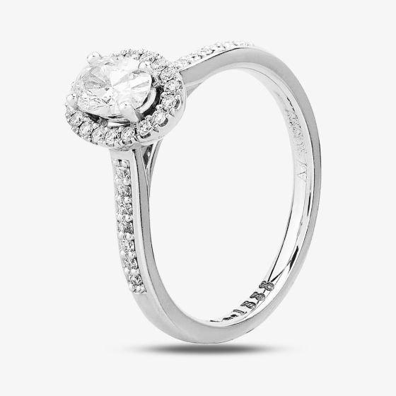 1888 Collection Platinum Oval Cut 0.37ct Diamond Cluster Ring DSC41