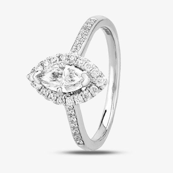 1888 Collection Platinum Marquise Cut 0.74ct Diamond Cluster Ring DSC39