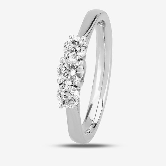 1888 Collection Platinum Brilliant Cut 0.57ct Diamond Trilogy Ring R3-145