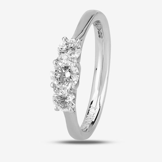 1888 Collection Platinum Brilliant Cut 0.66ct Diamond Trilogy Ring R3-145