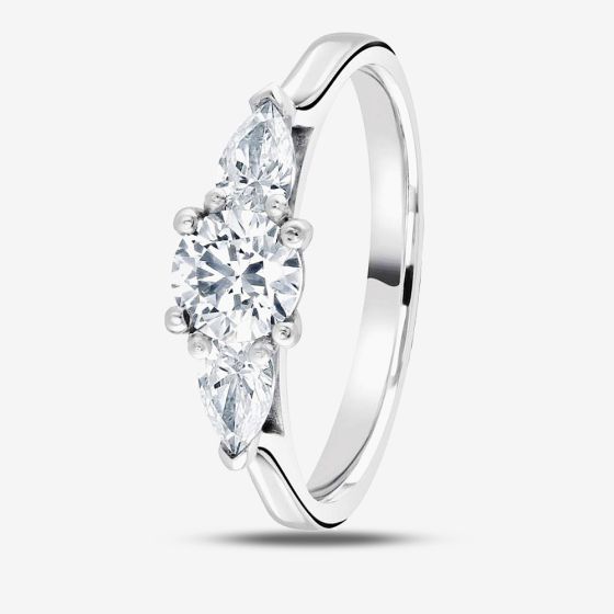 1888 Collection Platinum Multi-Cut 0.80ct Diamond Three Stone Ring R3-2033
