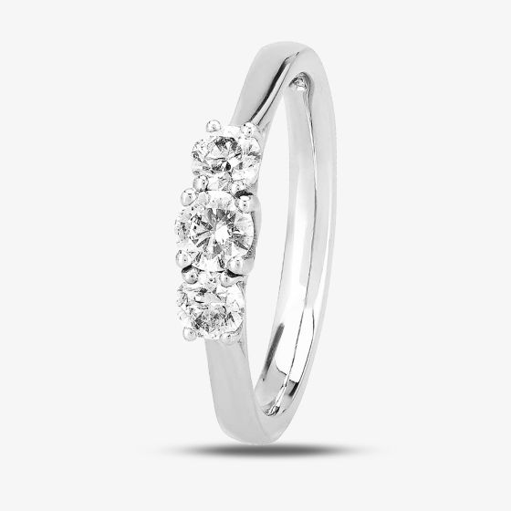 1888 Collection Platinum Brilliant Cut 0.56ct Diamond Trilogy Ring R3-145