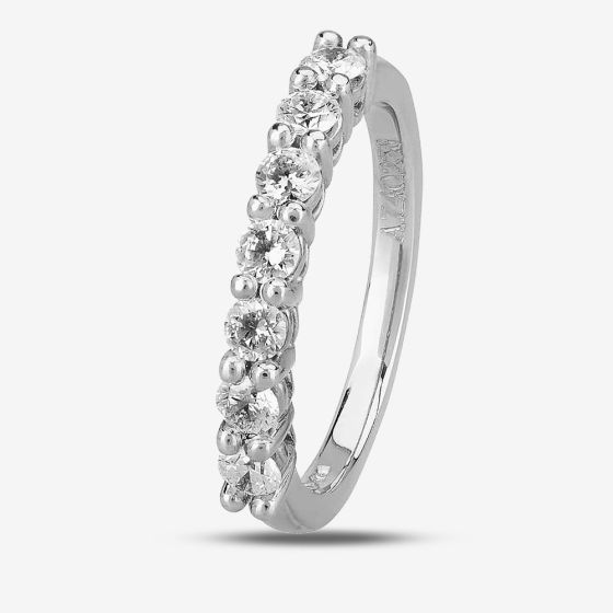 1888 Collection Platinum Brilliant Cut 0.52ct Seven Stone Diamond Ring HET1014