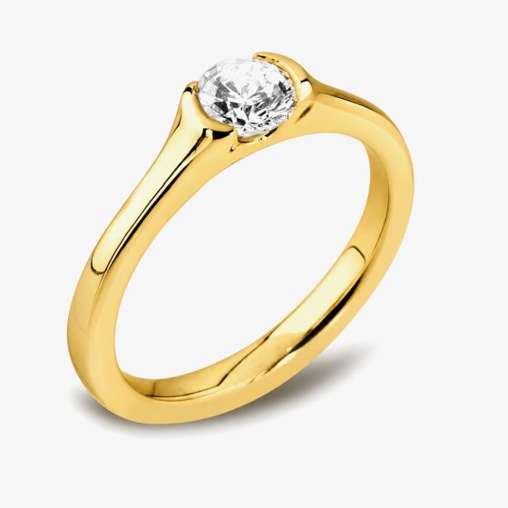 1888 Collection 18ct Yellow Gold 1.00ct Certificated Brilliant Cut Diamond Solitaire Ring RI-134(6.5)(1.00CT PLUS)