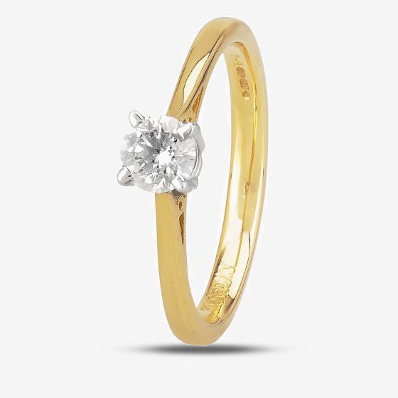 1888 Collection 18ct Yellow Gold Brilliant Cut 0.40ct Diamond Solitaire Ring CR8-SA11