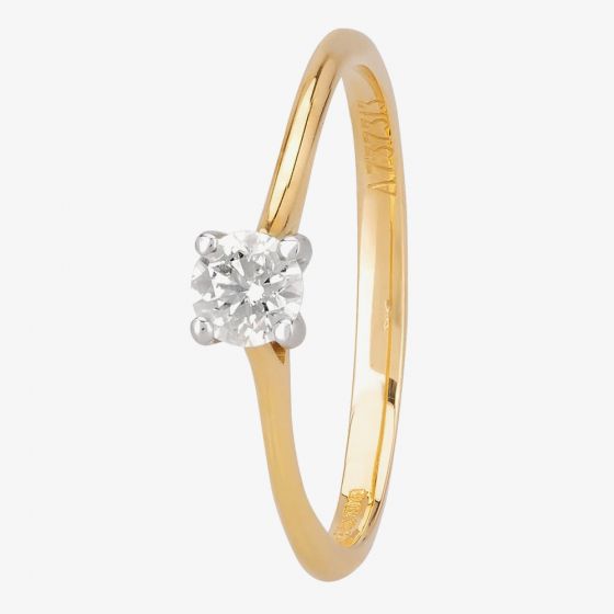 1888 Collection 18ct Gold 0.25ct Brilliant-Cut Diamond Solitaire Ring RI-141(.25CT PLUS)